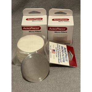 AeroPress Micro Filters 350 per pack, 3 packs Plus one Used Metal Disc Filter